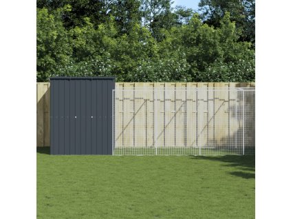 Multidom Búda pre psa s výbehom antracitová 165x863x181 cm pozink. oceľ