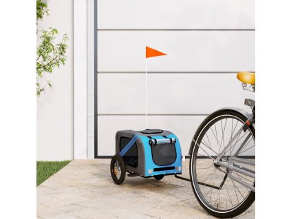 Multidom Cyklovozík pre zvieratá, modro sivý, oxfordská látka, železo