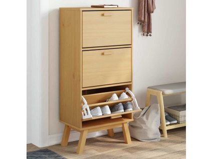 Multidom Botník OLDEN hnedý 55x35x120 cm borovicový masív