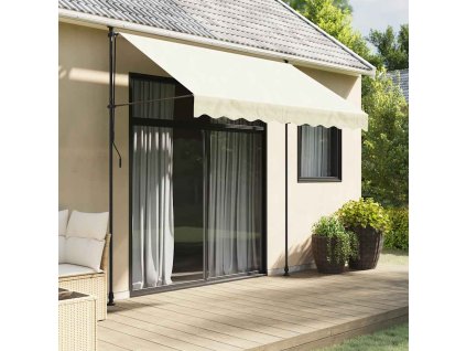 Multidom Zaťahovacia markíza krémová 300x150 cm látka a oceľ