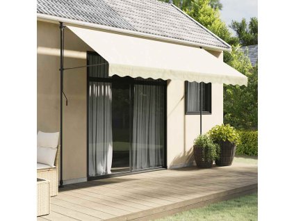 Multidom Zaťahovacia markíza krémová 350x150 cm látka a oceľ