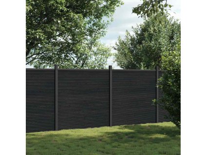 Multidom Sada plotových panelov sivá 353x186 cm WPC