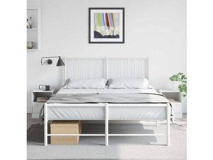 Multidom Nočné stolíky 2 ks biele 34,5x39x44 cm oceľ