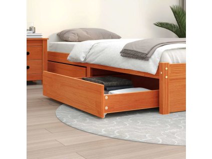 Multidom Zásuvky pod dennú posteľ 2 ks voskovo hnedé borovicový masív