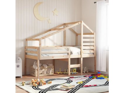 Multidom Vysoká posteľ so strechou 80x200 cm borovicový masív