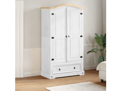 Multidom Šatník Corona biely 102x52x186 cm borovicový masív