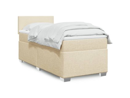Multidom Posteľný rám boxspring s matracom krémový 90x190 cm látka