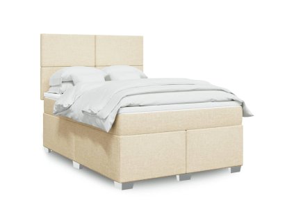Multidom Posteľný rám boxspring s matracom krémový 140x200 cm látka