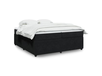 Multidom Posteľný rám boxspring s matracom čierny 200x200 cm zamat