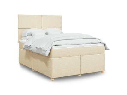 Multidom Posteľný rám boxspring s matracom krémový 160x200 cm látka