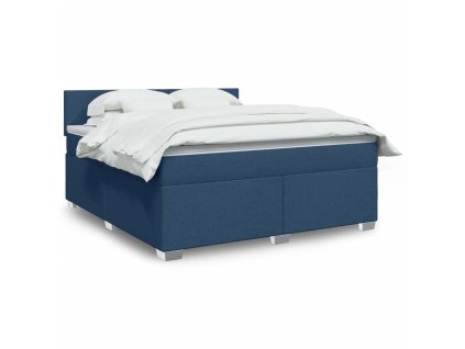 Multidom Posteľný rám boxspring s matracom modrý 180x200 cm látka