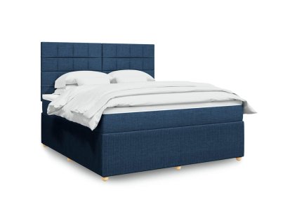Multidom Posteľný rám boxspring s matracom modrý 180x200 cm látka