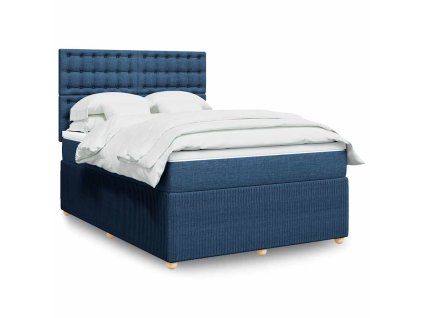 Multidom Posteľný rám boxspring s matracom modrý 160x200 cm látka