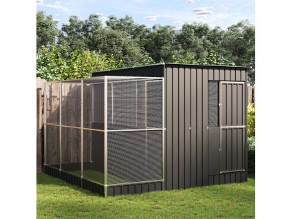 Multidom Voliéra s prístavbou, strieborná, 290x303x216 cm, oceľová