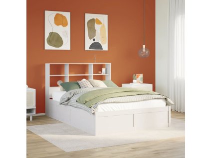 Multidom Posteľ bez matraca biela 120x190 cm masívna borovica