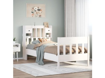 Multidom Posteľ bez matraca biely 150x200 cm masívna borovica