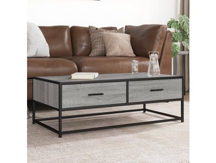 Multidom Konferenčný stolík sivá sonoma 100x50x35cm kompozitné drevo+kov