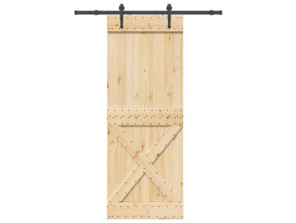 Multidom Posuvné dvere so sadou kovania 85x210 cm borovicový masív