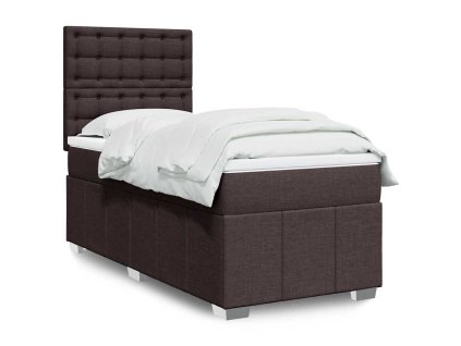 Multidom Posteľný rám boxsping s matracom hnedý 90x200 cm látka