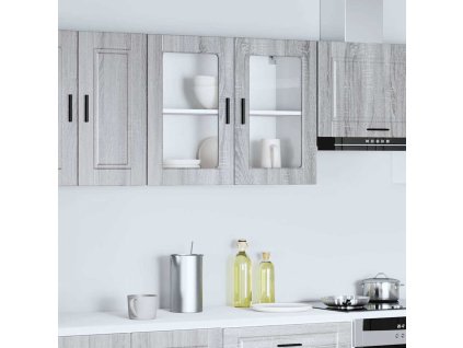 Multidom Kuchynská nástenná skrinka so sklenenými dvierkami Porto