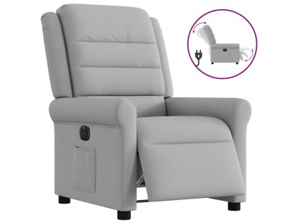 Multidom Elektrické sklápacie kreslo oblakšedá látka