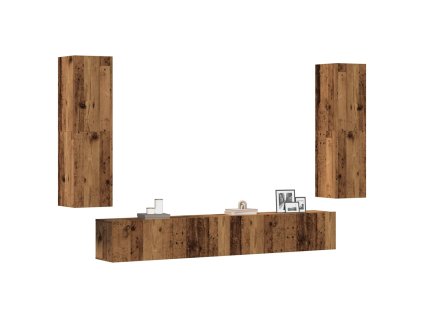 Multidom 4-dielna súprava nástennej TV skrinky, kompozitné drevo