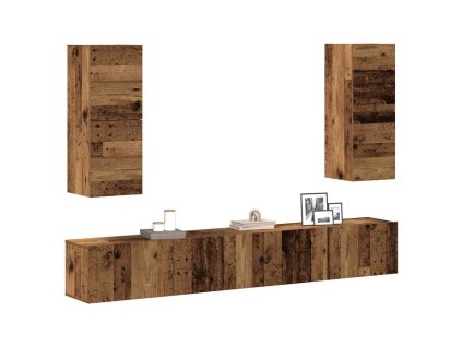 Multidom 4-dielna súprava nástennej TV skrinky, kompozitné drevo