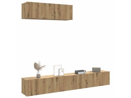 Multidom 3-dielna súprava TV skrinky na stenu Artisan Dub 100x30x30 cm