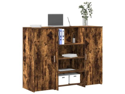 Multidom Recepčný stôl dymový dub 135x50x103,5 cm kompozitné drevo