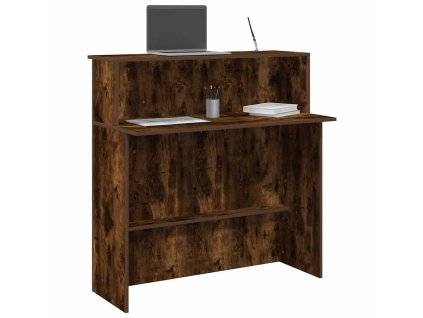 Multidom Recepčný stôl dymový dub 100x50x103,5 cm kompozitné drevo