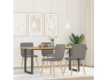 Multidom Jedálenské stoličky 4 ks sivohnedé látkové