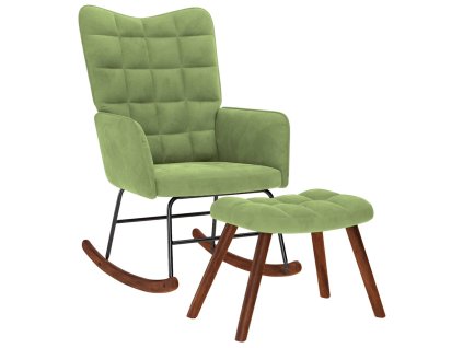 Hojdacie kreslo Multidom so stoličkou Light Green Velvet