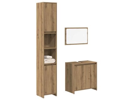 Multidom 3-dielna sada kúpeľňového nábytku dub artisan kompozitné drevo