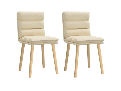 Multidom Jedálenské stoličky 2 ks krémové látkové