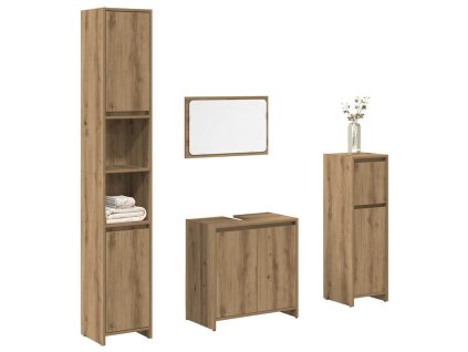 Multidom 4-dielna sada kúpeľňového nábytku dub artisan kompozitné drevo