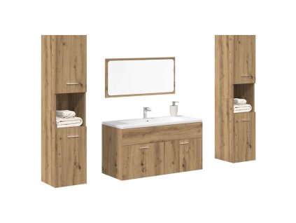 Multidom 4-dielna sada kúpeľňového nábytku dub artisan kompozitné drevo