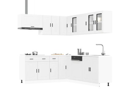 Multidom 11-dielna sada kuchynských skriniek Biela kompozitné drevo