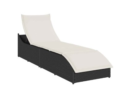 Multidomskladacie lehátko s vankúšom a úložným priestorom z čierneho