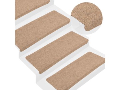 Multidom Nášľapy na schody samolepiace 30 ks béžové 65x24,5x3,5 cm