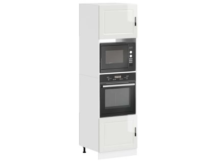 Multidom Skrinky na pec 2 ks Porto, lesklá biela, kompozitné drevo