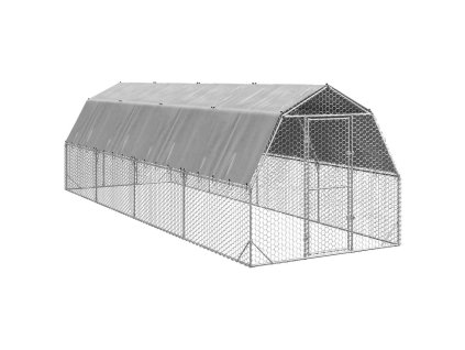 Multidom Kurací výbeh so strechou 2,5x8x2,25 m Pozinkovaná oceľ