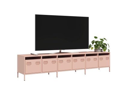 Multidom TV skrinka ružová 202x39x43,5 cm oceľ valcovaná za studena