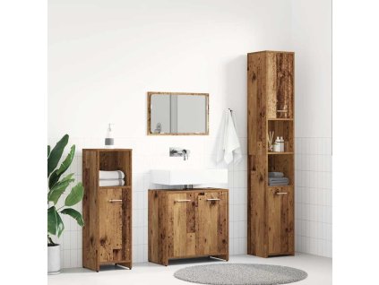 Multidom 4-dielna sada kúpeľňového nábytku staré drevo kompozitné drevo