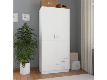 Multidom Šatník, biely 80x52x180 cm, kompozitné drevo
