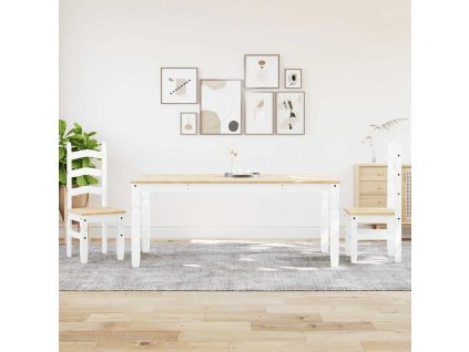 Multidom 3-dielna jedálenská súprava Panama, biela borovicový masív