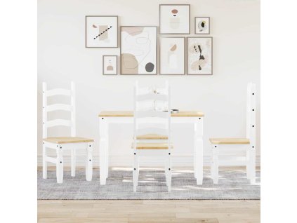 Multidom 5-dielna jedálenská súprava Panama, biela borovicový masív