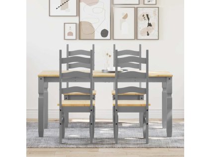 Multidom 5-dielna jedálenská súprava Panama, šedá borovicový masív