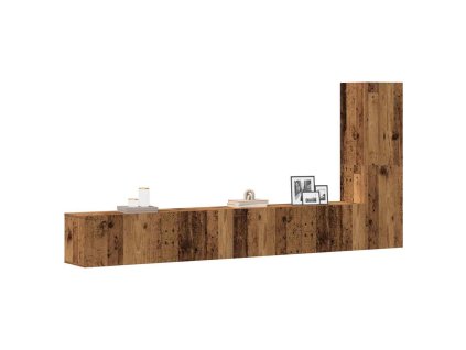 Multidom 3-dielna súprava nástennej TV skrinky, kompozitné drevo