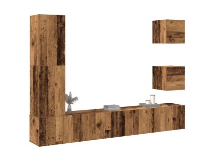 Multidom 5-dielna súprava nástennej TV skrinky, kompozitné drevo