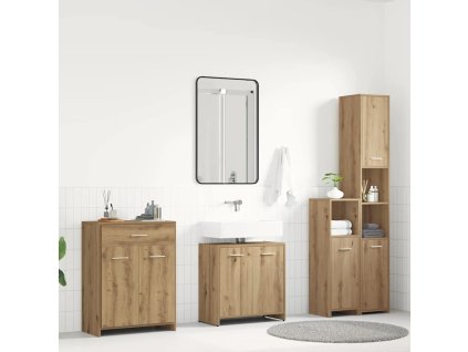 Multidom 4-dielna sada kúpeľňového nábytku dub artisan kompozitné drevo